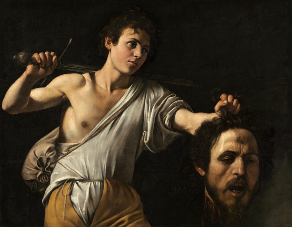 David mit dem Haupt des Goliath, Michelangelo Merisi, gen. Caravaggio, um 1600/01